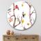 Designart - Fall Trees and Little Birds - Traditional Metal Circle Wall Art